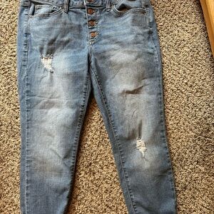 Sonoma Light Blue Distressed Skinny Crop Jeans